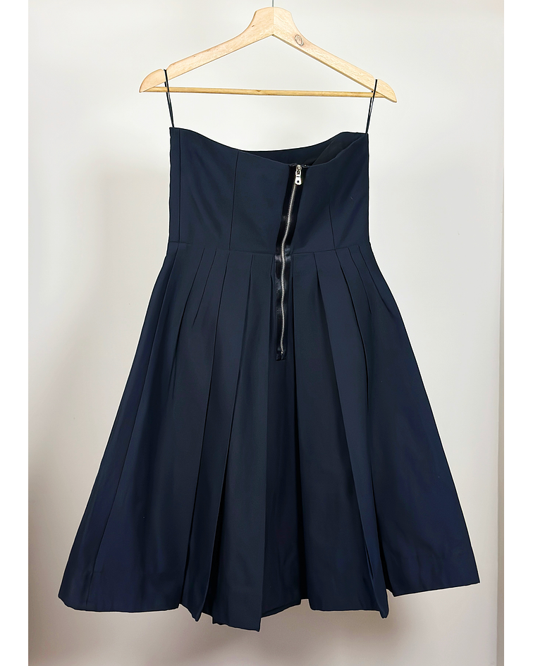 Vestido azul marino strapless