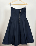 Vestido azul marino strapless