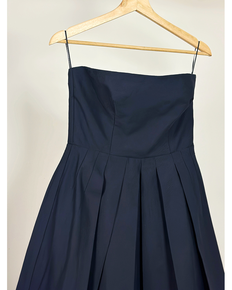 Vestido azul marino strapless