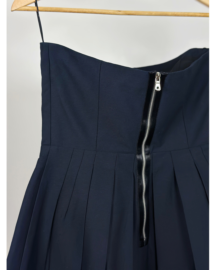 Vestido azul marino strapless