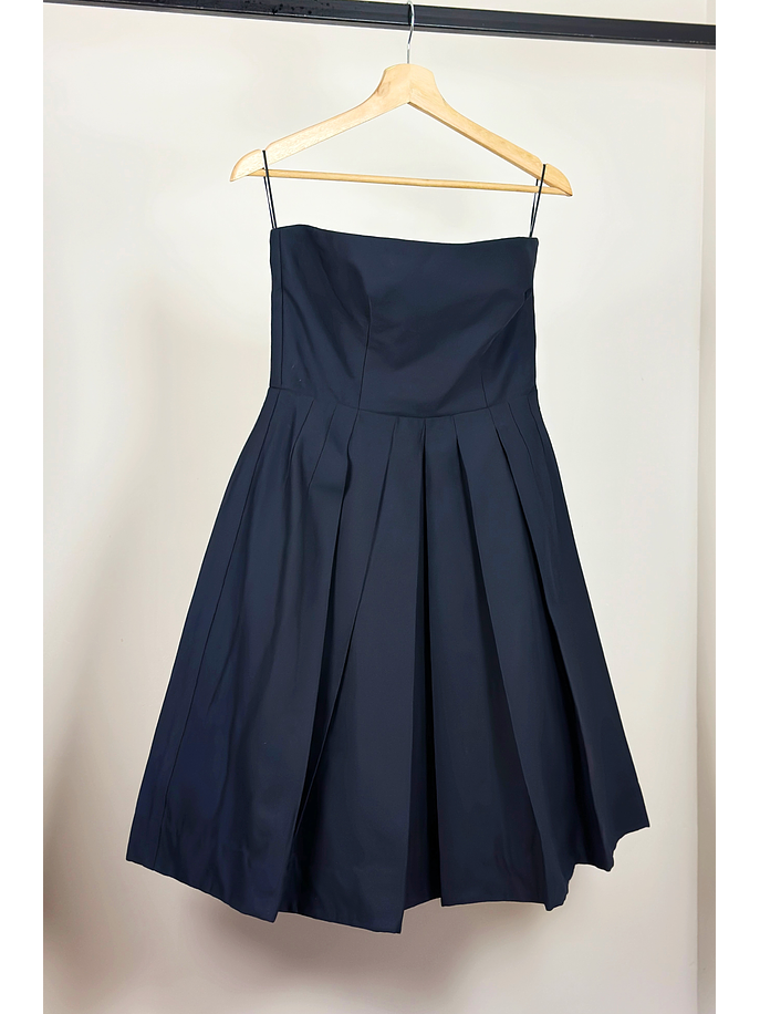 Vestido azul marino strapless 5