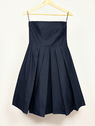 Vestido azul marino strapless