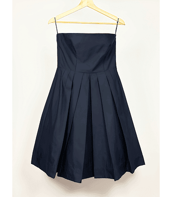 Vestido azul marino strapless