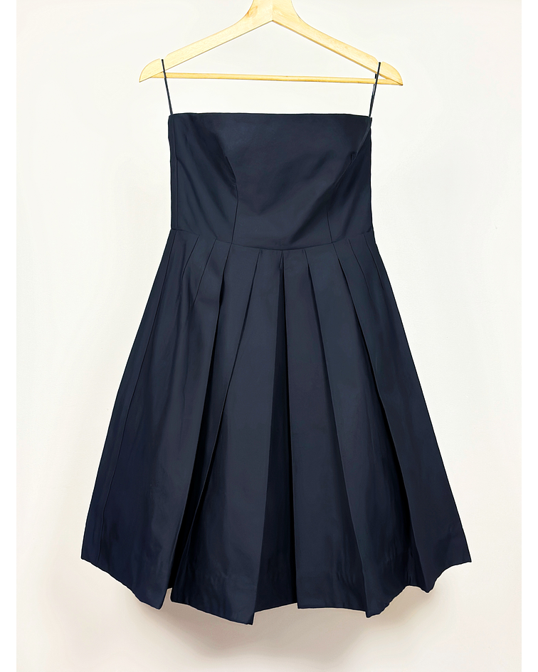 Vestido azul marino strapless