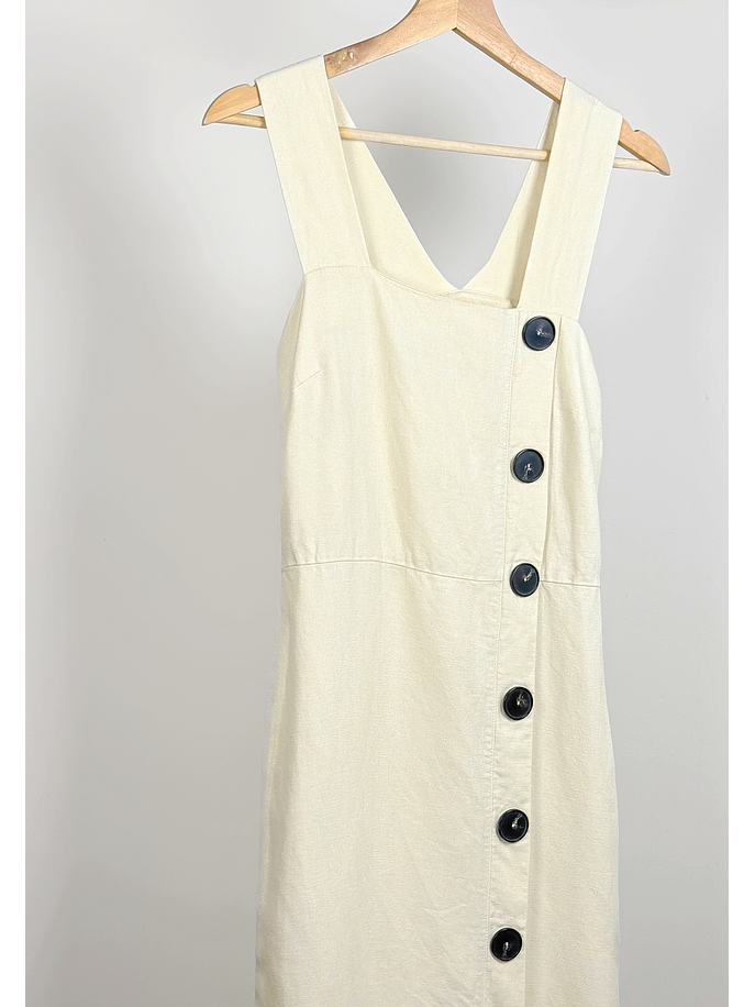 Vestido de lino crema 1