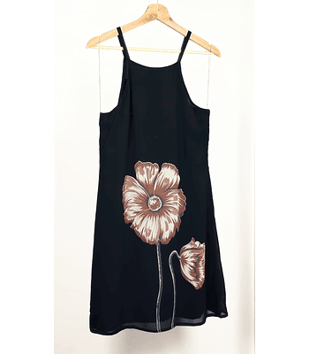 Vestido negro estampado 