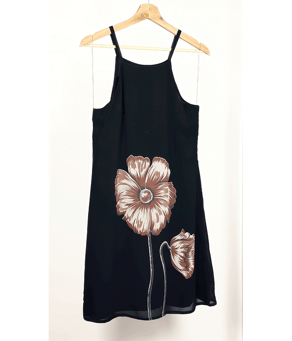Vestido negro estampado 
