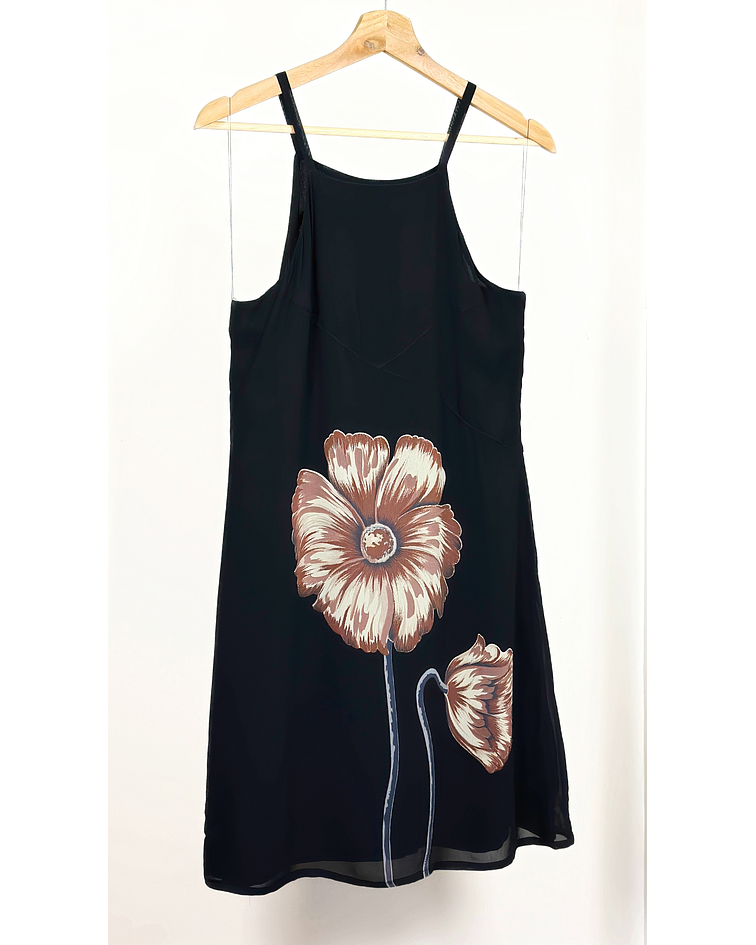 Vestido negro estampado 