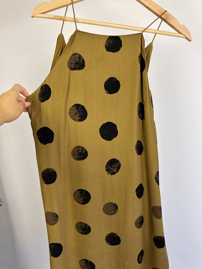 Vestido verde lunares 3