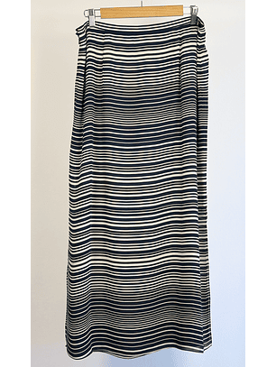 Falda rayada seda 