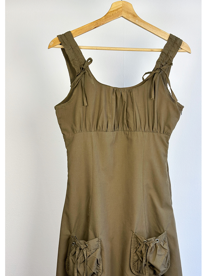 Vestido verde militar  3