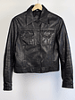 Chaqueta cuero negra  - Miniatura 1