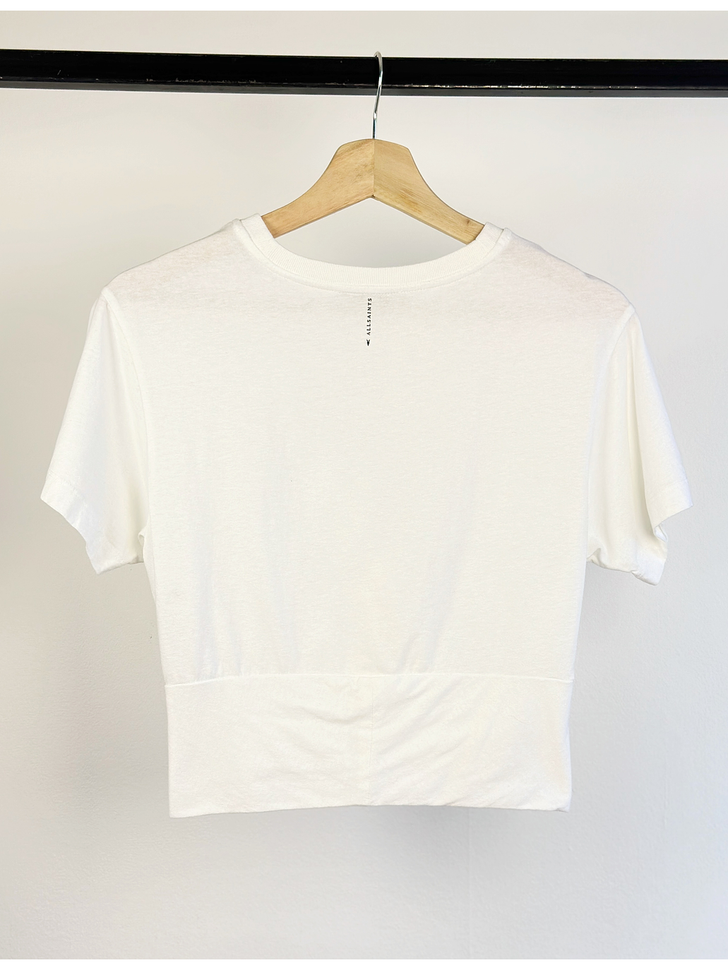 Polera corta blanca algodón  3