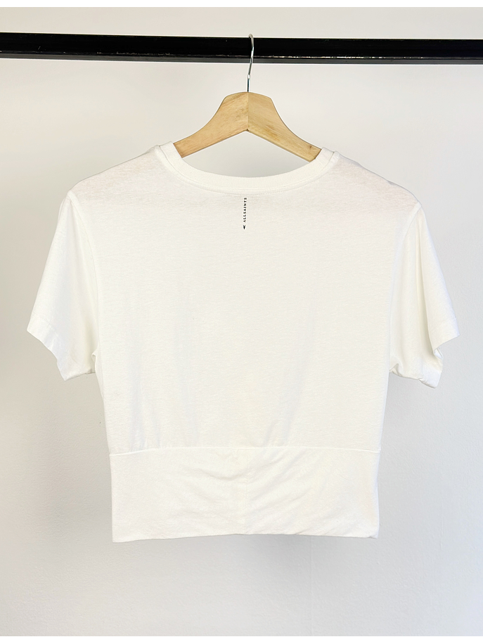 Polera corta blanca algodón  3