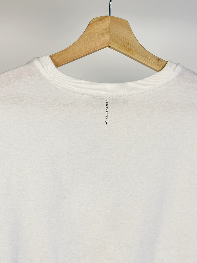 Polera corta blanca algodón  4