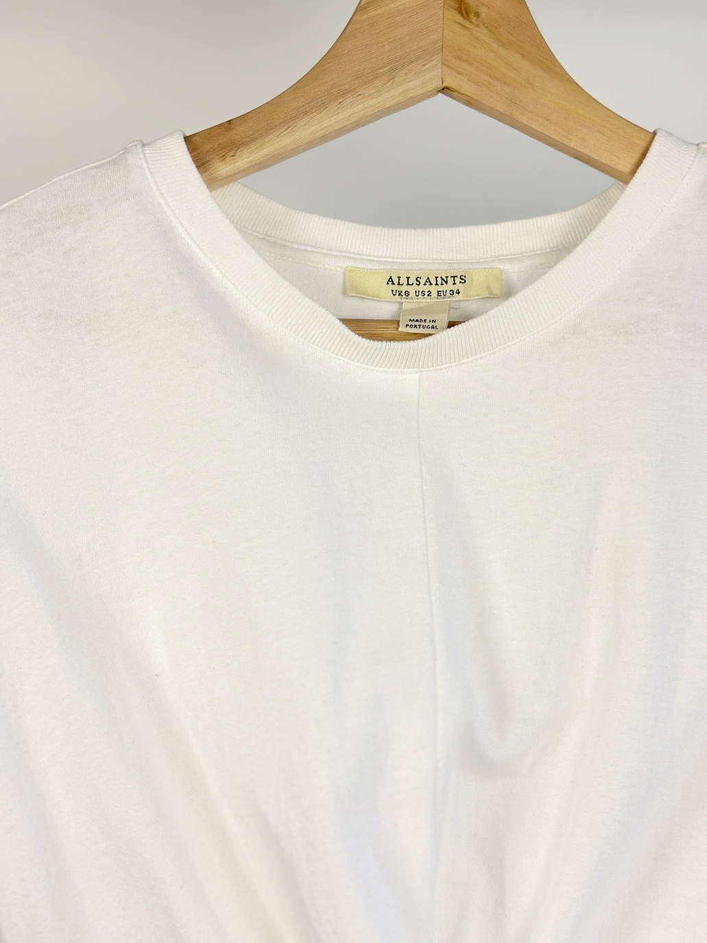 Polera corta blanca algodón  5