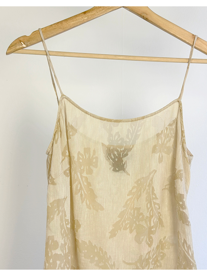 Top beige lino y seda  2