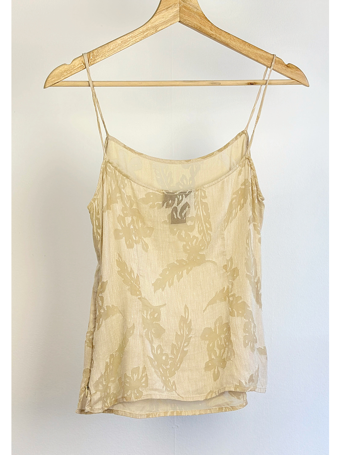Top beige lino y seda  3