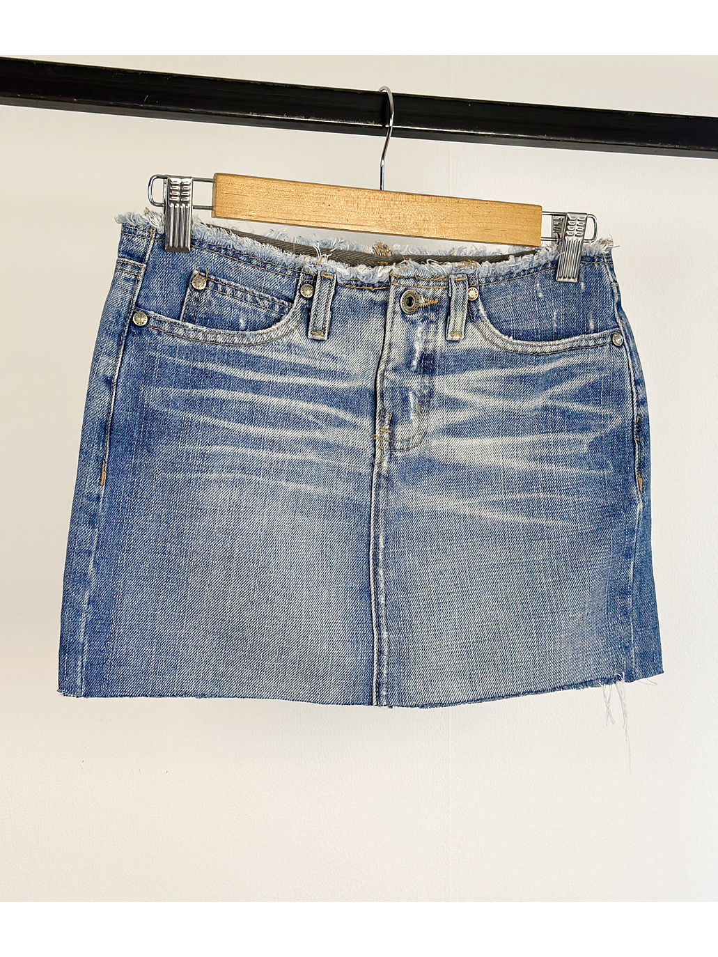 Falda mini de mezclilla celeste  1