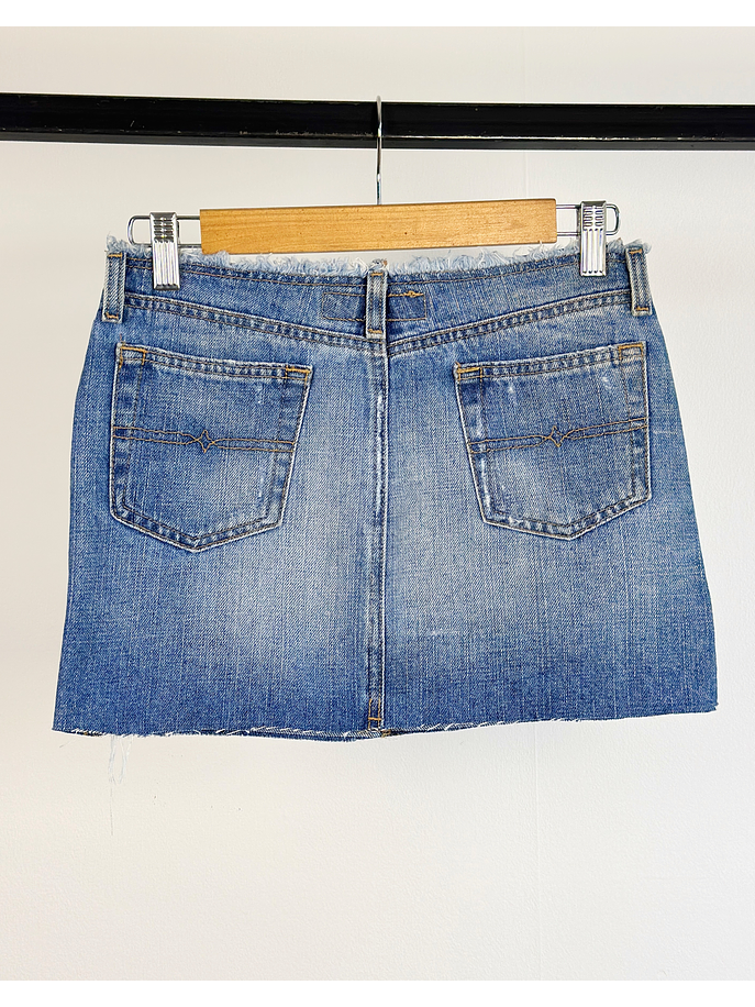 Falda mini de mezclilla celeste  3