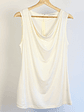 Top crema cuello drapeado - Miniatura 1