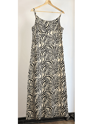 Vestido de lino animal print vintage