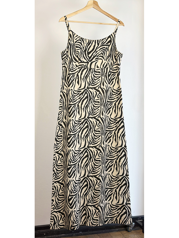 Vestido de lino animal print vintage 1