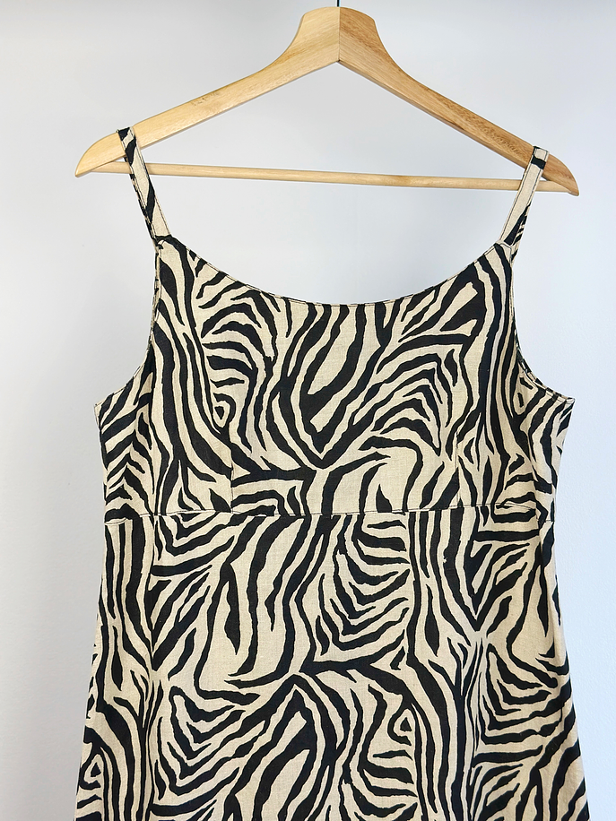 Vestido de lino animal print vintage 2