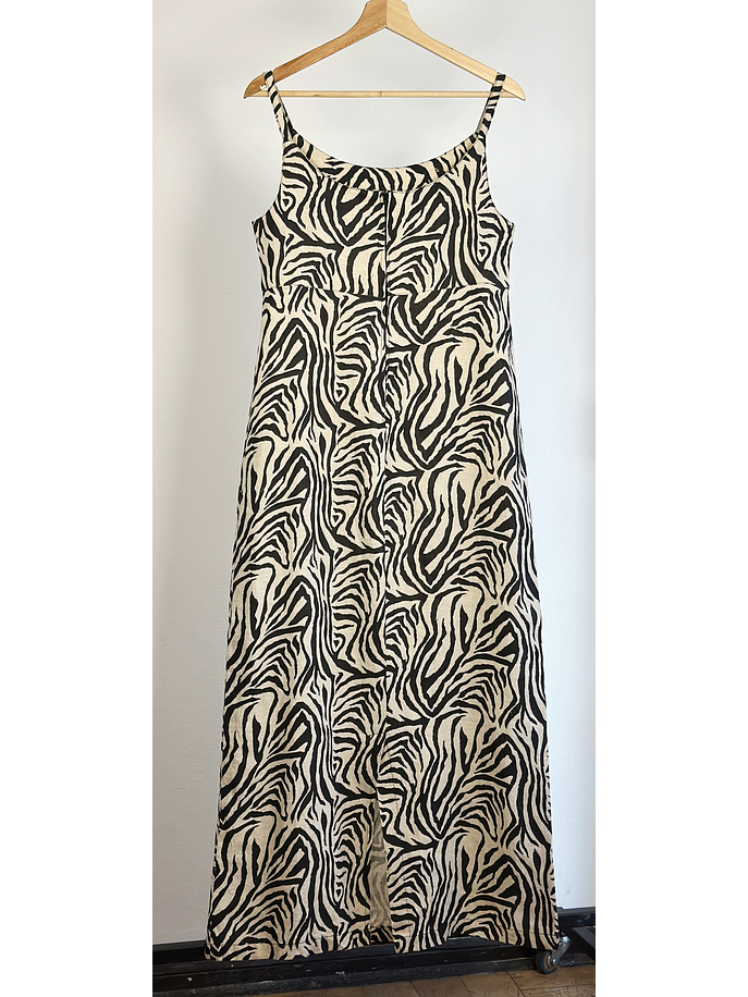 Vestido de lino animal print vintage 4