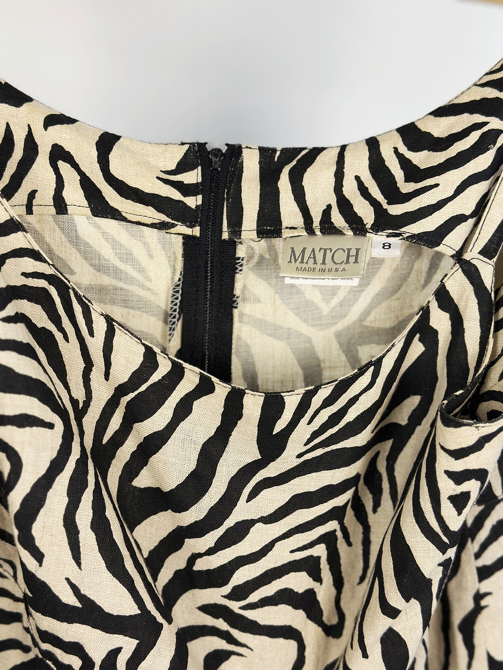 Vestido de lino animal print vintage 6