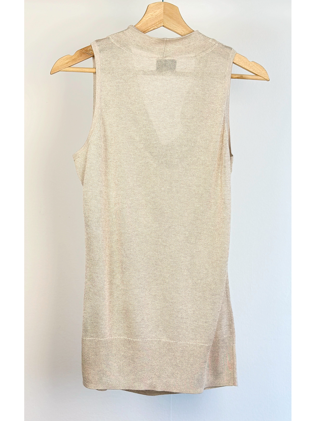 Top de punto beige drapeado 2