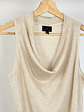 Top de punto beige drapeado - Miniatura 4