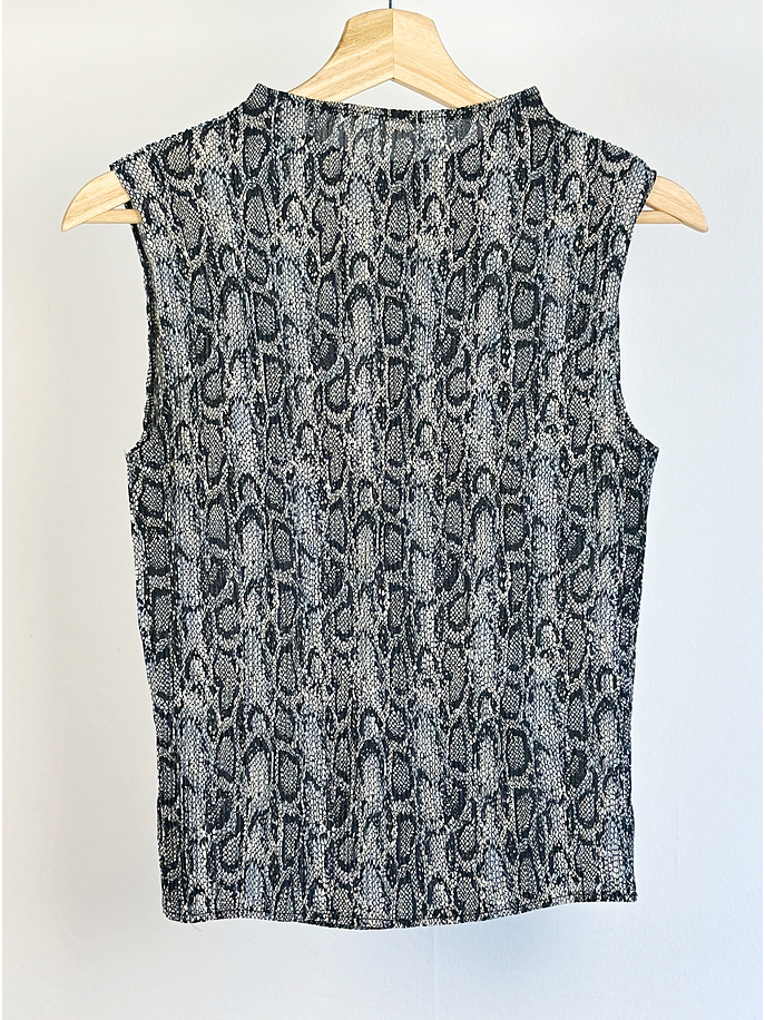 Top plisado animal print vintage 3