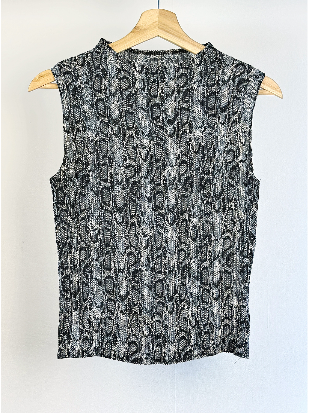 Top plisado animal print vintage 1