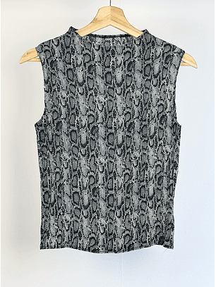 Top plisado animal print vintage