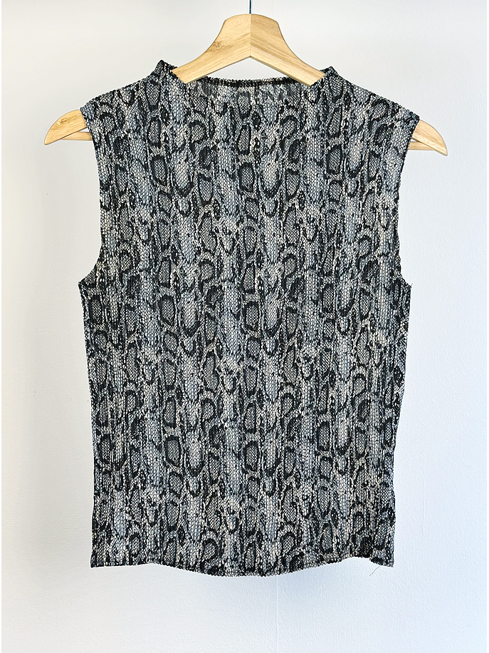 Top plisado animal print vintage 1