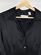Camisa negra de seda satinada - Miniatura 2