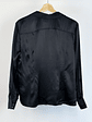 Camisa negra de seda satinada - Miniatura 3