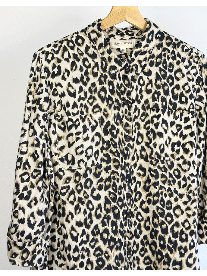 Camisa de lino animal print 2