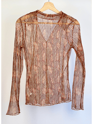 Blusa de malla floreada