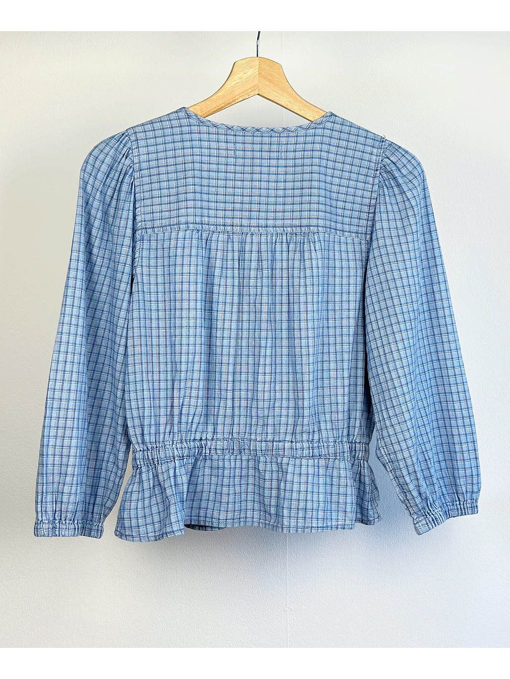 Blusa celeste cuadrillé 2