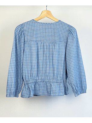 Blusa celeste cuadrillé