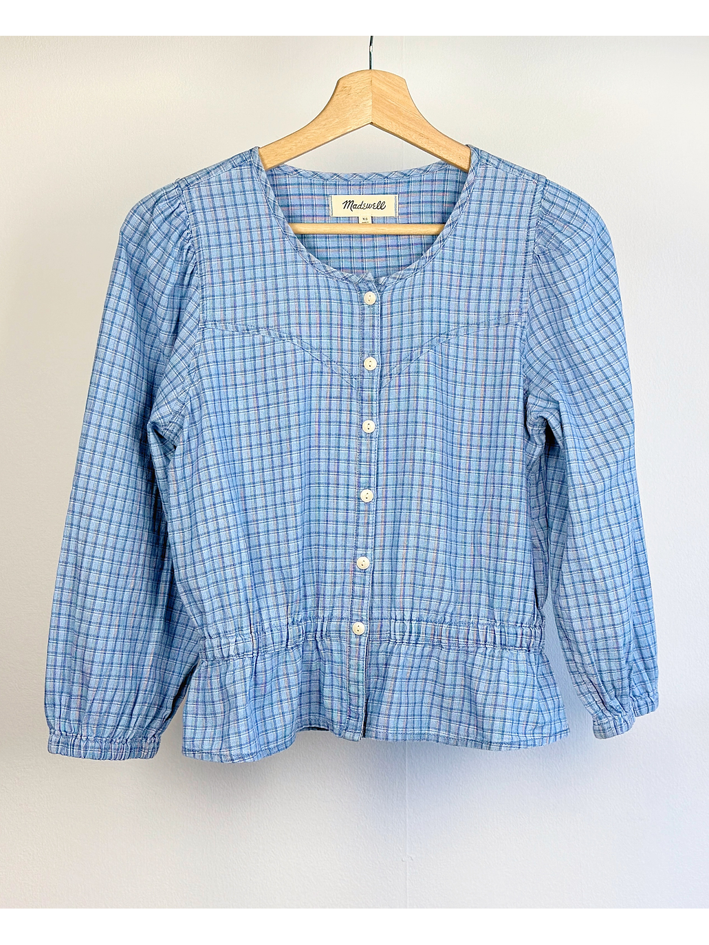 Blusa celeste cuadrillé 1