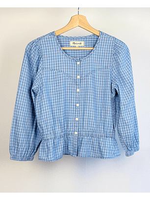 Blusa celeste cuadrillé