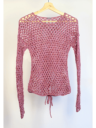 Top rosado tejido 