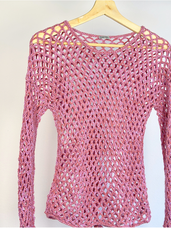 Top rosado tejido  3