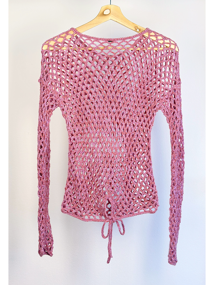 Top rosado tejido  4