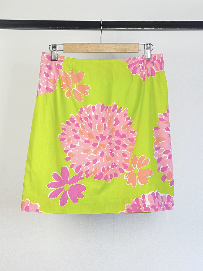 Falda verde floreada 1