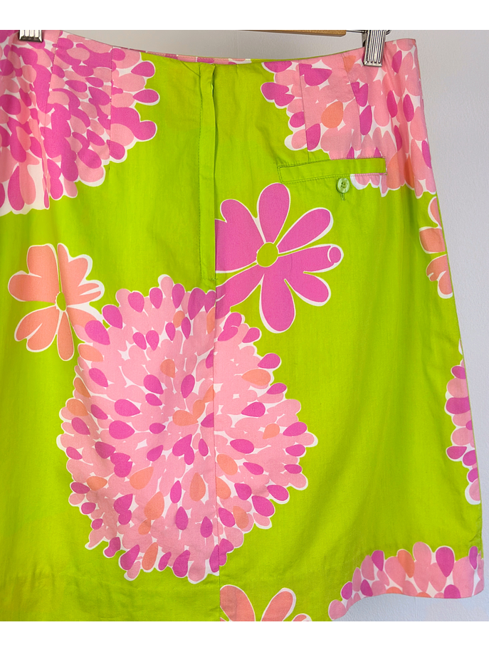 Falda verde floreada 3