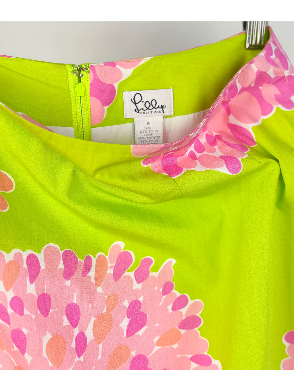 Falda verde floreada 4